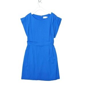 Eliza J Belted Dress Cobalt Blue Cap Sleeve Career Cocktail Party Womens Size 14